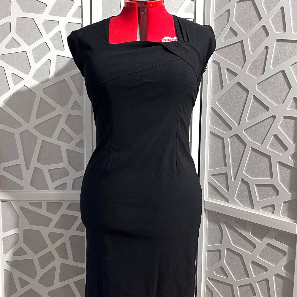 Rockabilly Pin Up Black Tatyana Pencil Wiggle Dress 4X NWOT